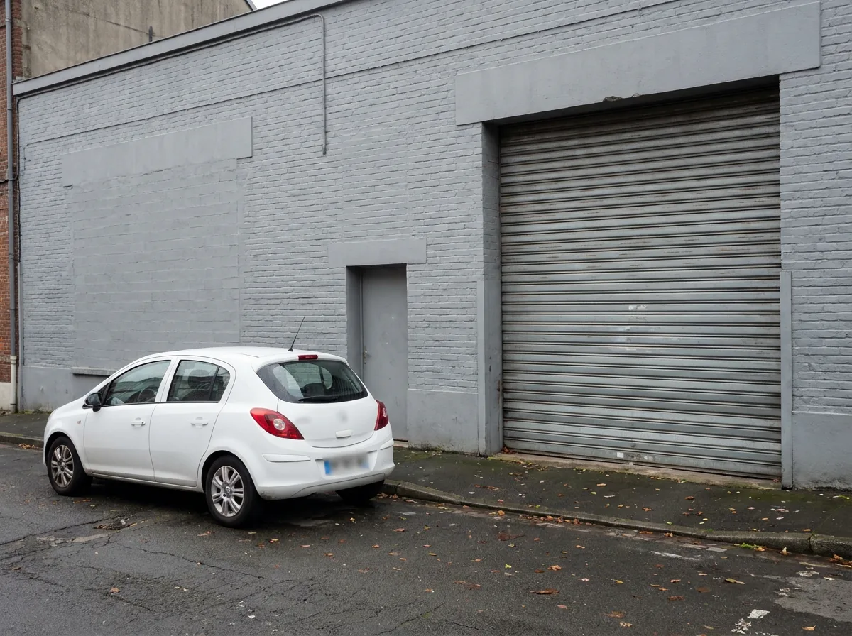 Véhicule de prêt garé devant le garage
