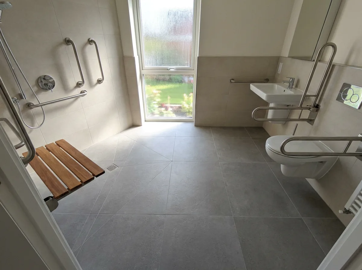 Salle de bain adaptée aux personnes à mobilité réduite