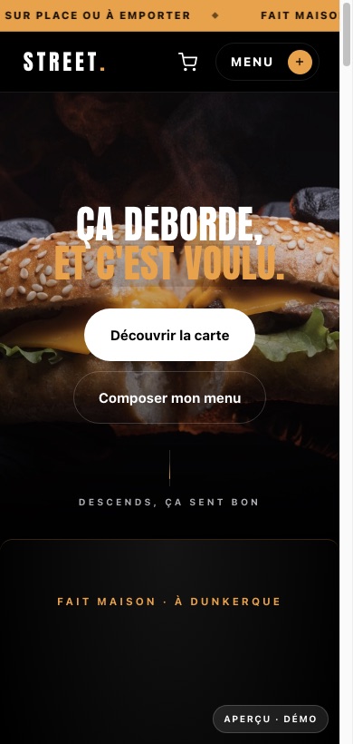 La même démo sur téléphone